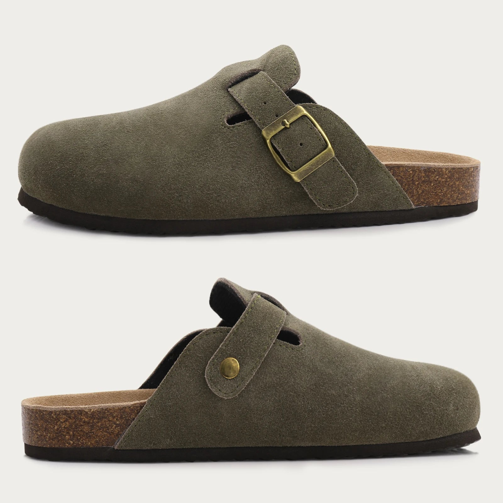 Comwarm Suede Mules - Cork Insole Clogs with Arch Support (Unisex)