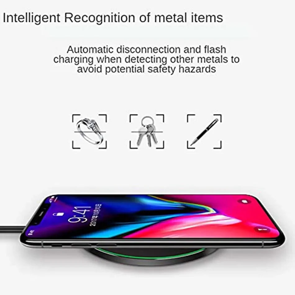 Fast Wireless Charger Pad – Qi Charging Station for iPhone & Samsung