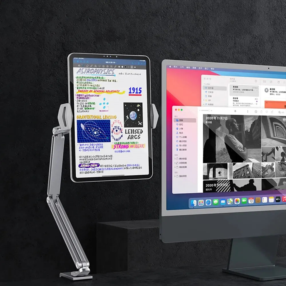 Adjustable Aluminum Tablet Stand for Desk & Bed (4-12.9")