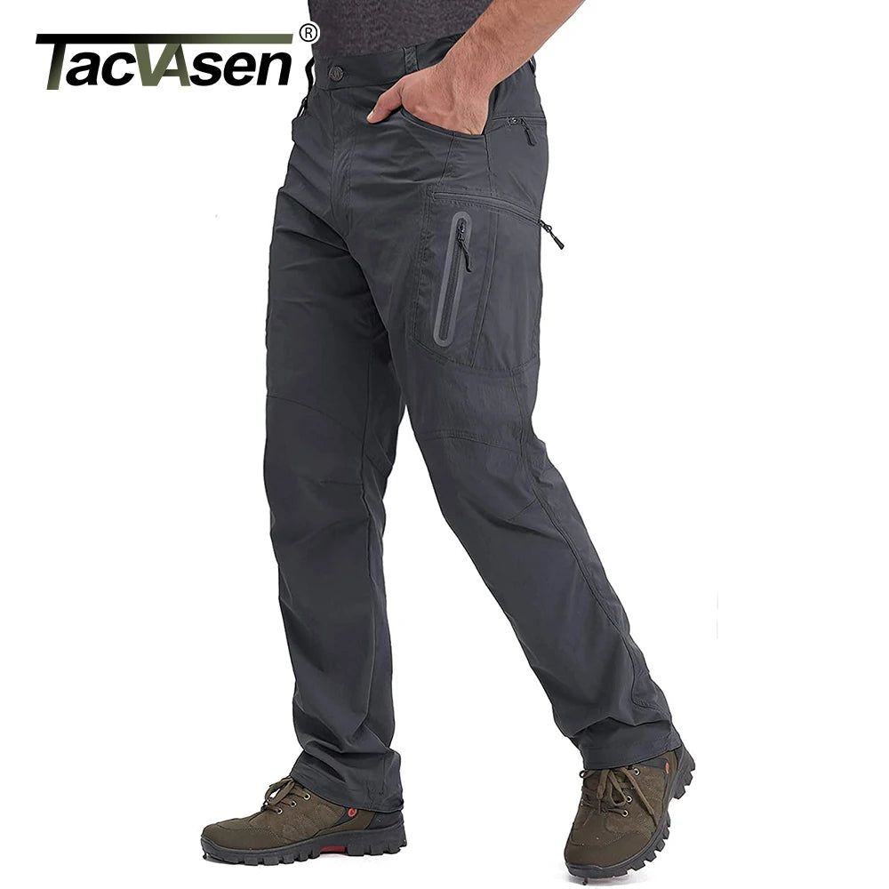 TACVASEN Men’s Quick-Dry Fishing & Hiking Cargo Pants – Lightweight Outdoor Trousers