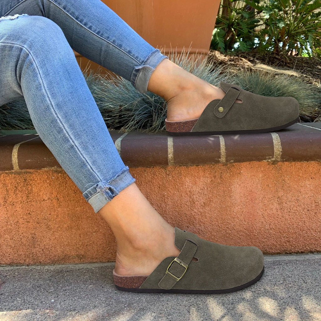 Comwarm Suede Mules - Cork Insole Clogs with Arch Support (Unisex)