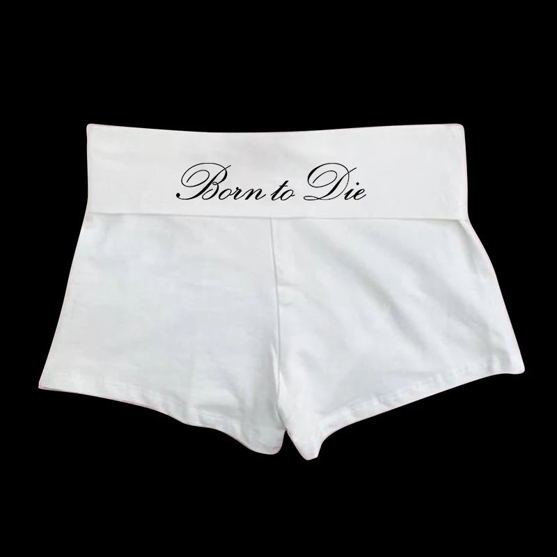 Grunge Gothic Y2K Shorts – Harajuku Letter Print Streetwear