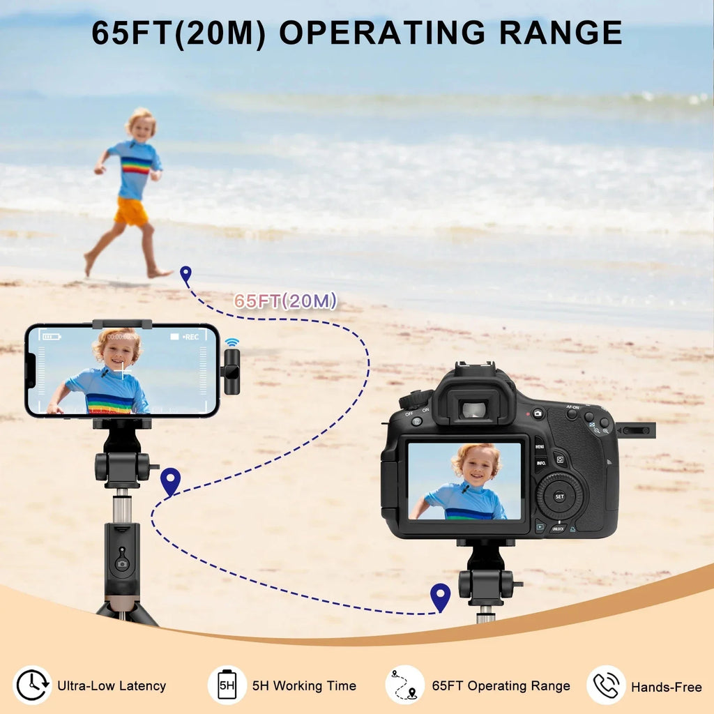 Wireless Lavalier Microphone – Clip-On Lav Mic for iPhone, Android & USB-C