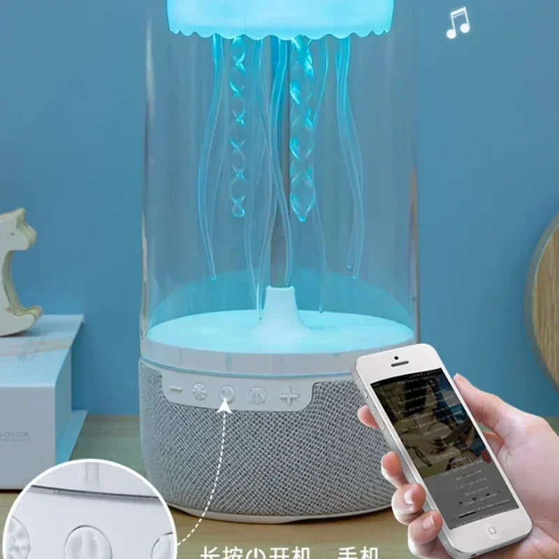 Jellyfish Lamp Bluetooth Speaker - Colorful LED Light & HiFi Stereo