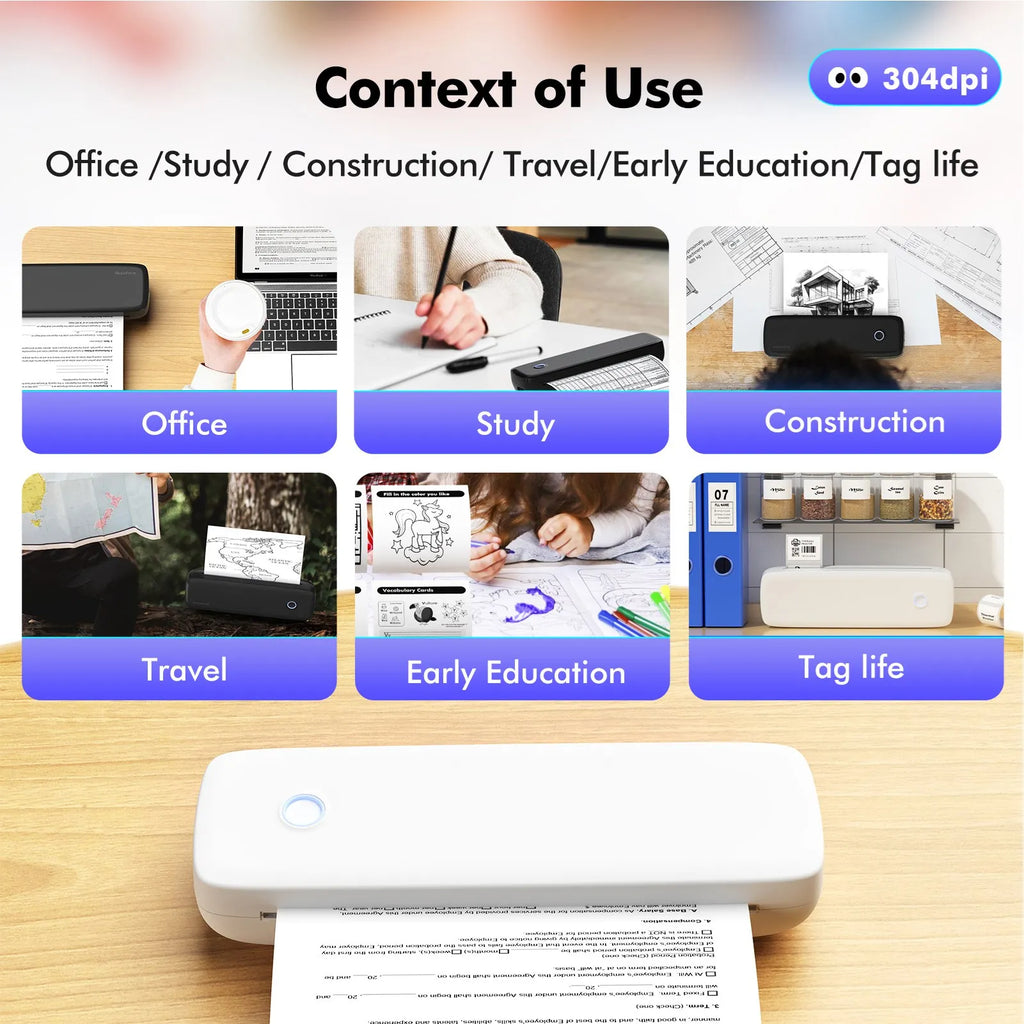 A4 Wireless Thermal Printer – Portable USB & WiFi Printer for Home & Office