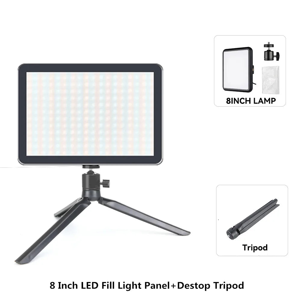 LED Video Panel Light - 8/12 Inch Photography Lighting
