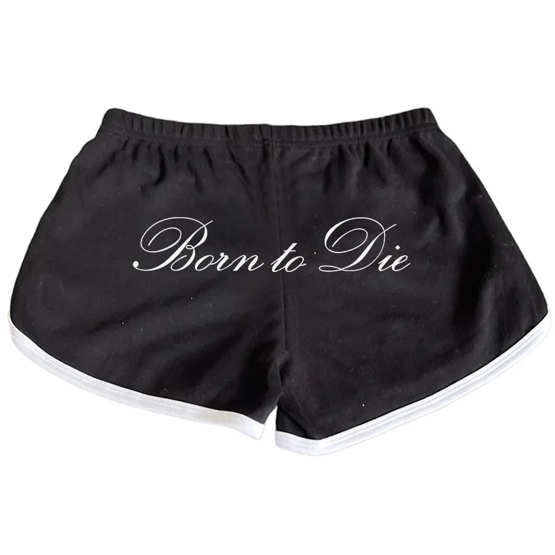 Grunge Gothic Y2K Shorts – Harajuku Letter Print Streetwear
