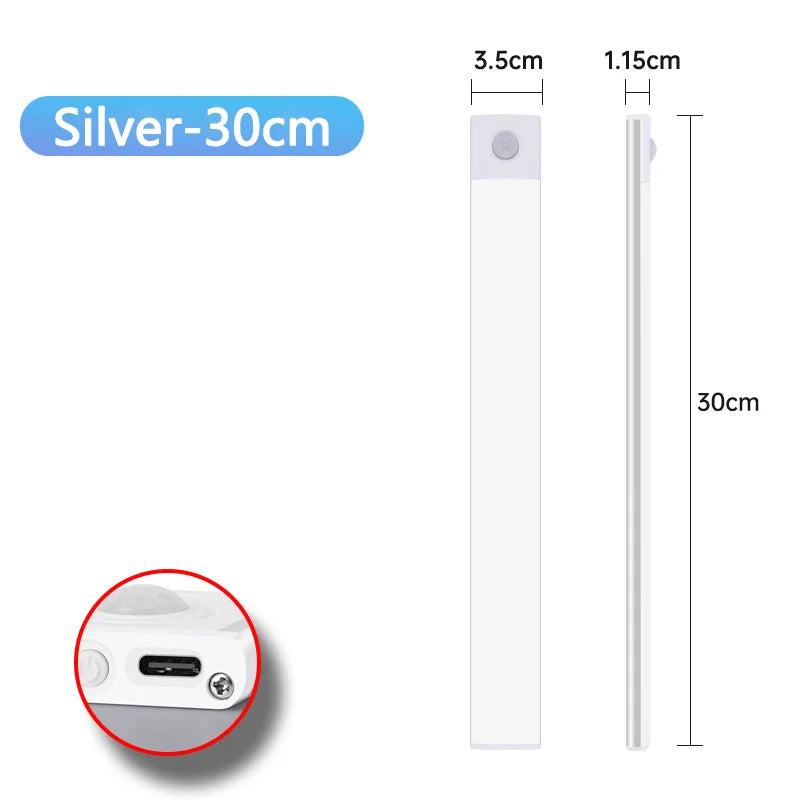 USB Rechargeable Motion Sensor LED Night Light – Under Cabinet, Closet & Wardrobe