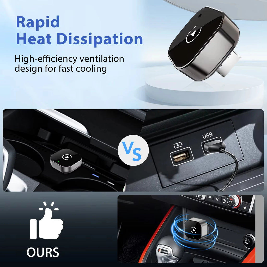 Wireless CarPlay & Android Auto Adapter – 2-in-1 Plug & Play Smart Box