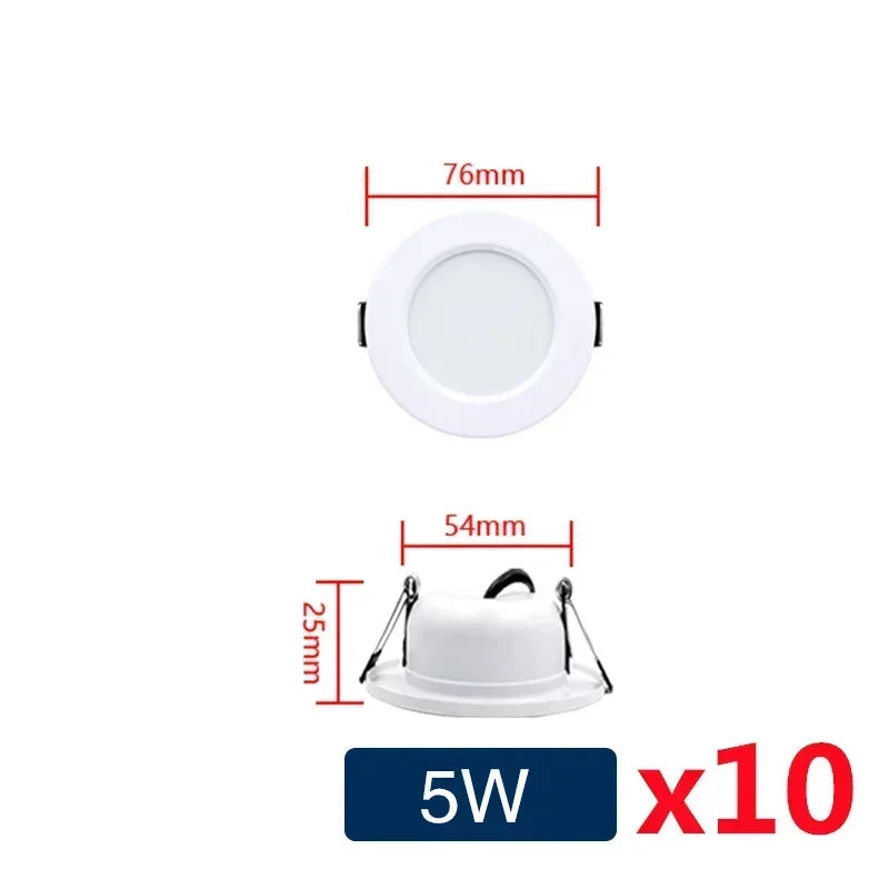 LED Downlight 10-Pack - White Recessed Ceiling Lights