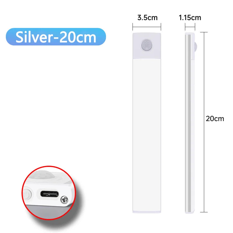 USB Rechargeable Motion Sensor LED Night Light – Under Cabinet, Closet & Wardrobe
