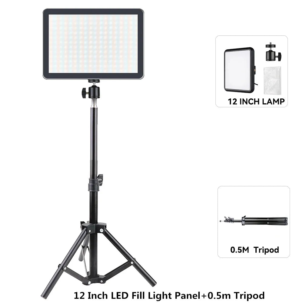 LED Video Panel Light - 8/12 Inch Photography Lighting