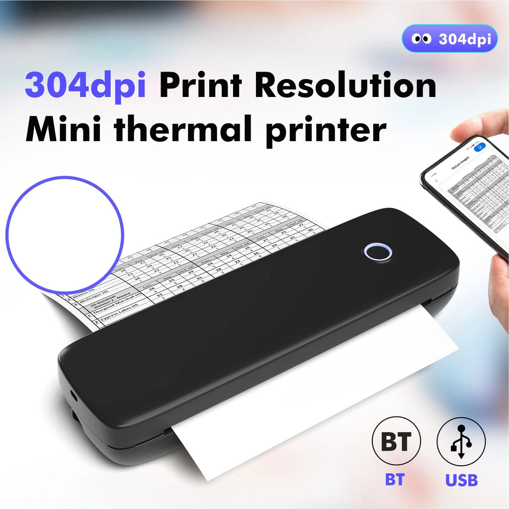 A4 Wireless Thermal Printer – Portable USB & WiFi Printer for Home & Office
