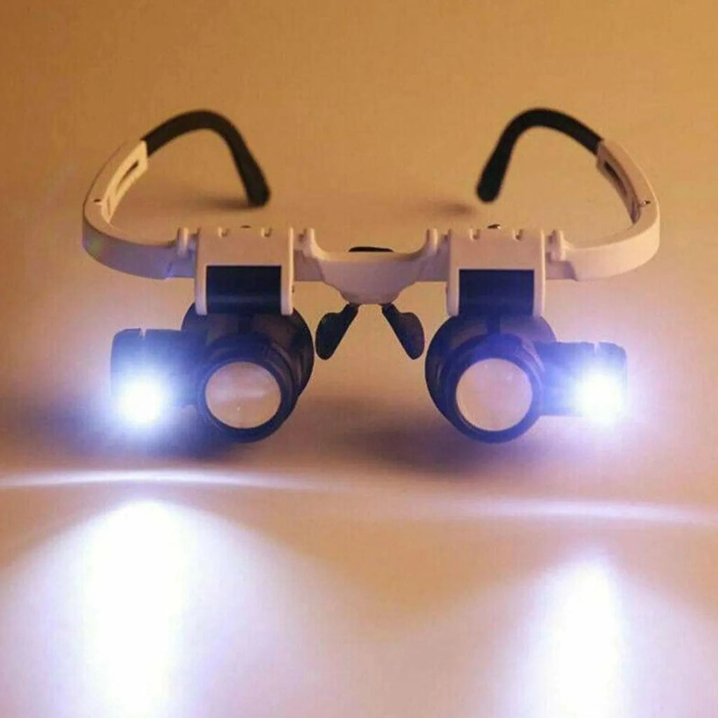 LED Head Magnifier Loupe – 8X 15X 23X Hands-Free Magnifying Glass for Jewelry & Watch Repair