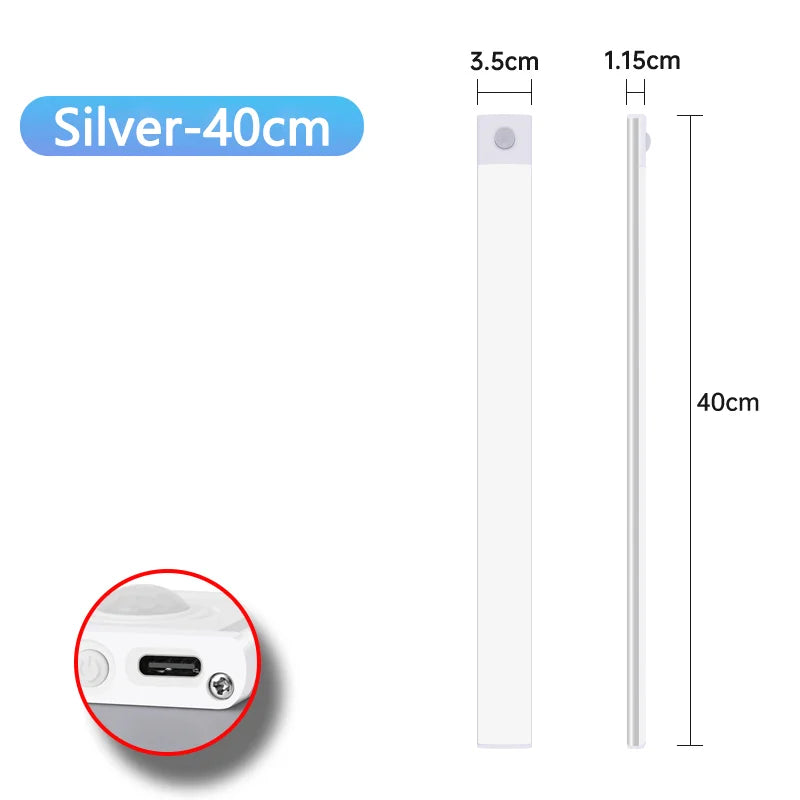 USB Rechargeable Motion Sensor LED Night Light – Under Cabinet, Closet & Wardrobe