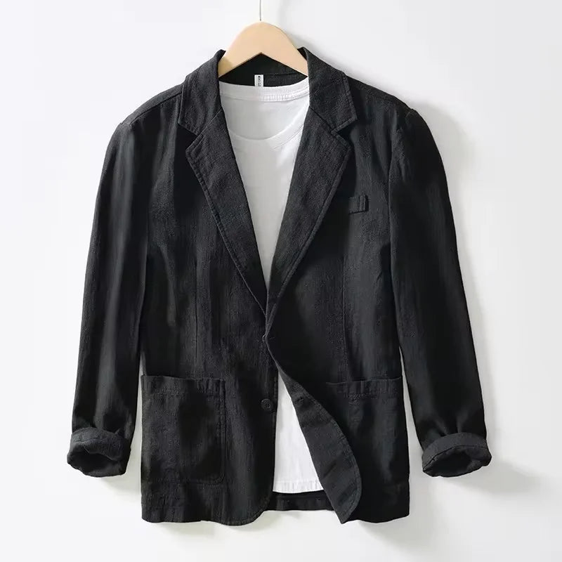 Men's Linen Blazer - Lightweight Summer Business Jacket