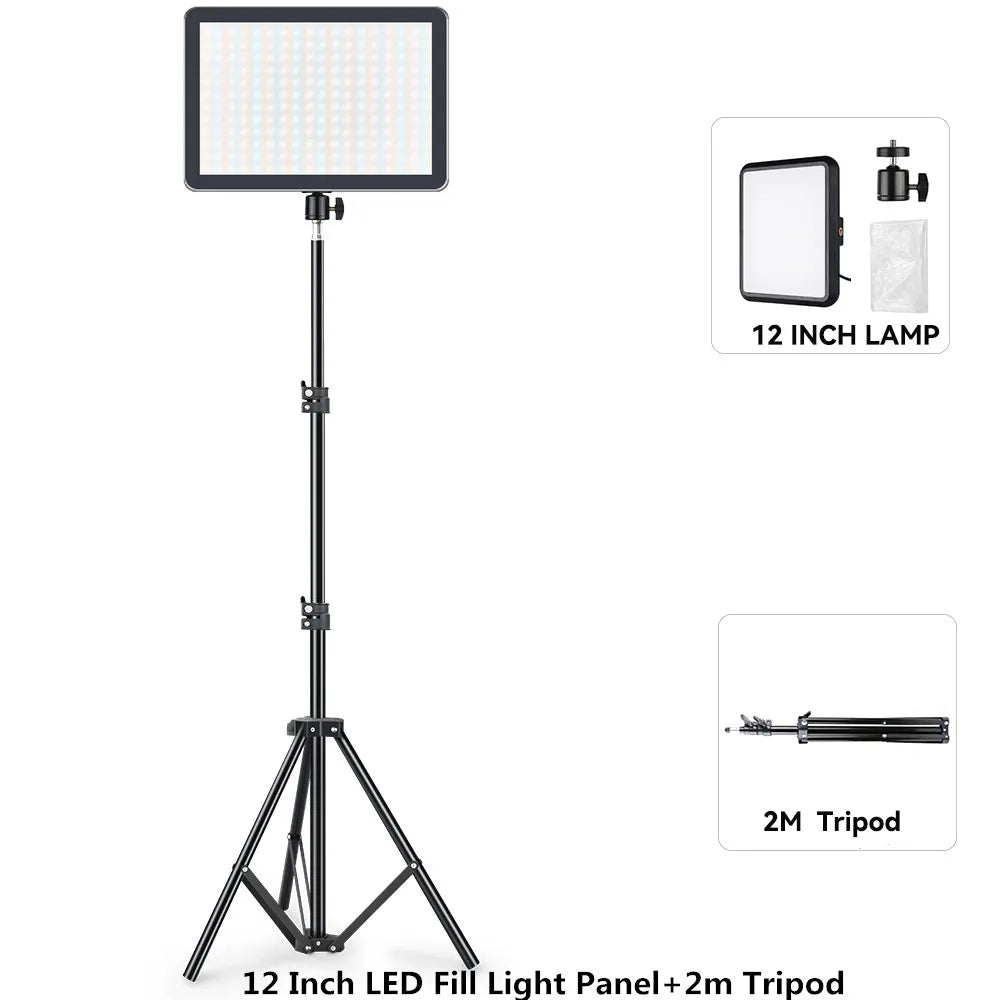 LED Video Panel Light - 8/12 Inch Photography Lighting