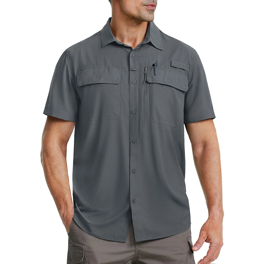 TACVASEN UPF 50+ Short Sleeve Fishing & Hiking Shirt
