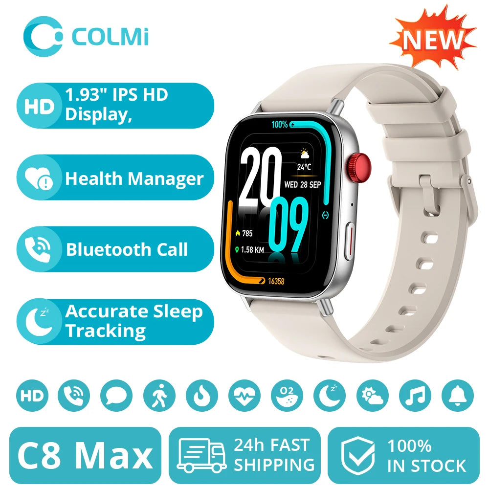 COLMI C8 Max Smart Watch with Voice Calling - 1.93" HD Display
