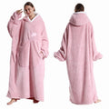 Extra Long Hooded Flannel Wearable Blanket