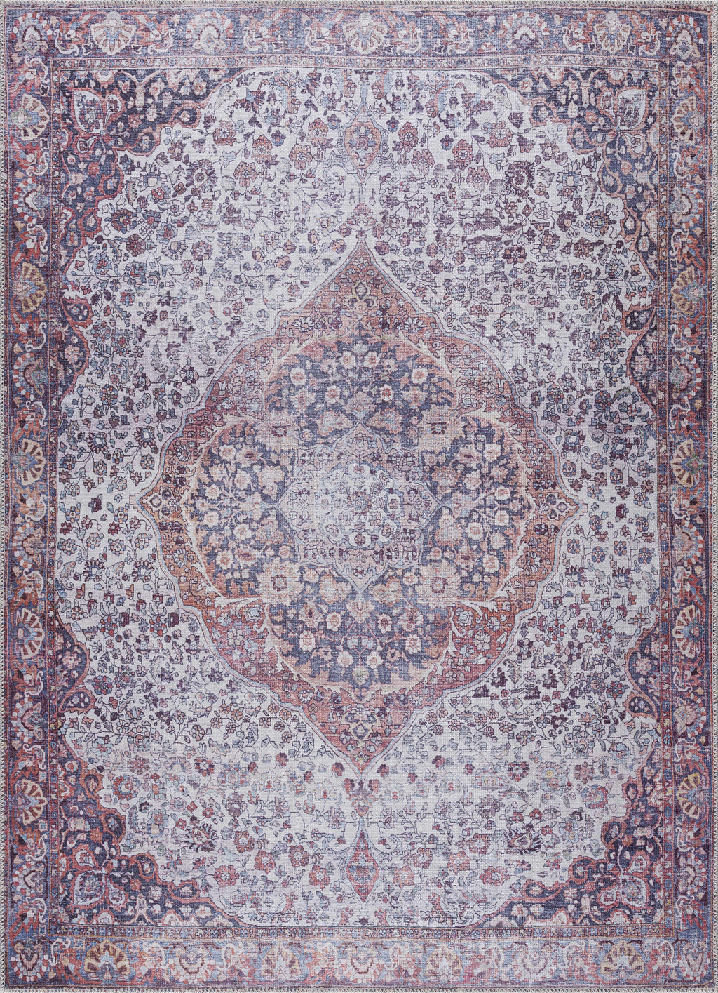 Red Cael Tumble Dry Washable Rug - Promo