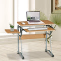 Compact Contemporary Computer Desk in Light Cherry Finish