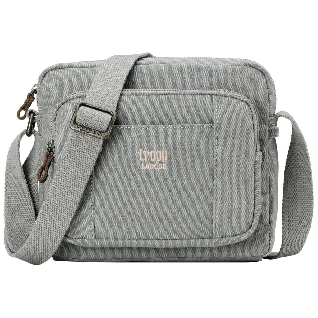 Troop London Classic Canvas Crossbody Bag | Leather Trim | TRP0235