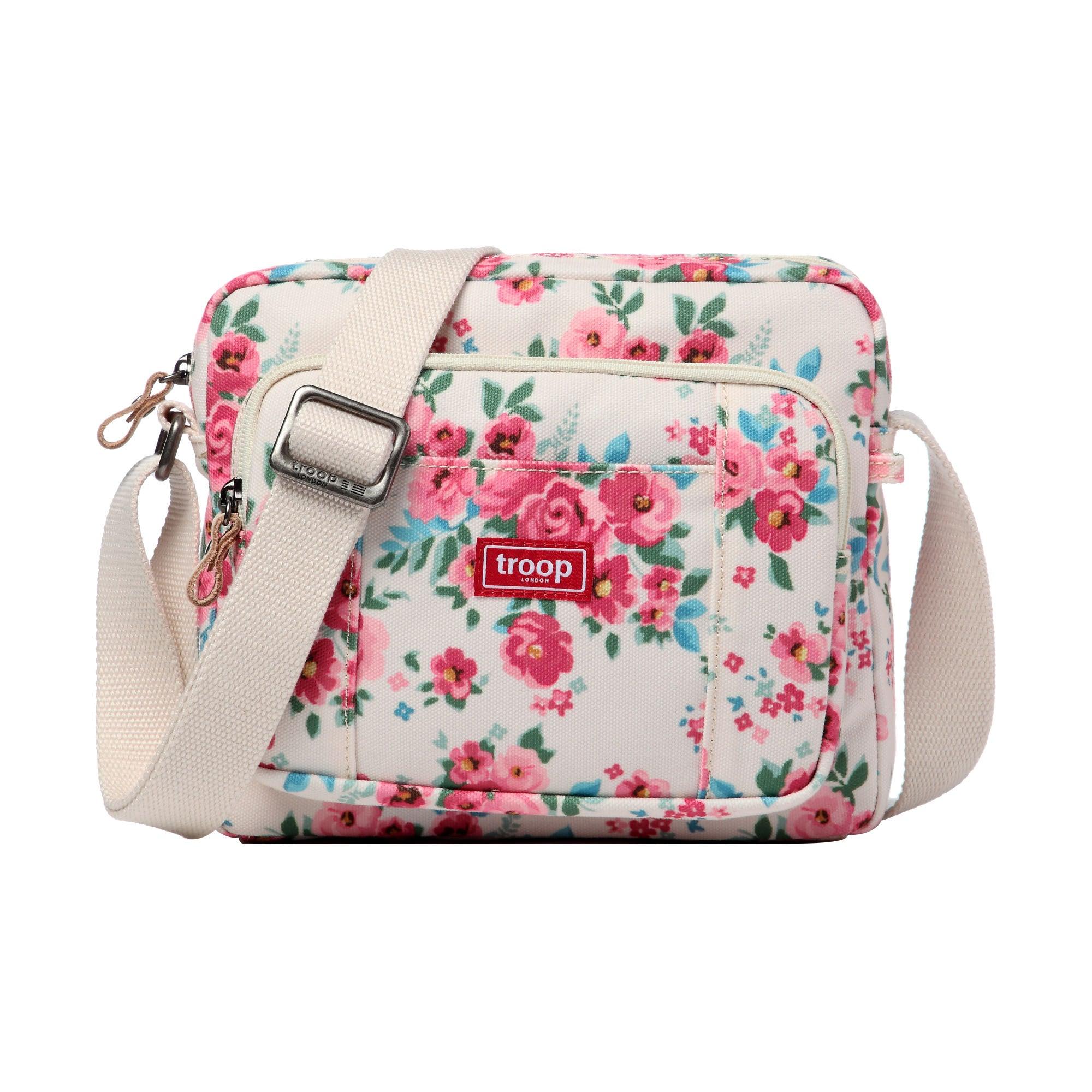 Troop London Classic Canvas Crossbody Bag | Leather Trim | TRP0235