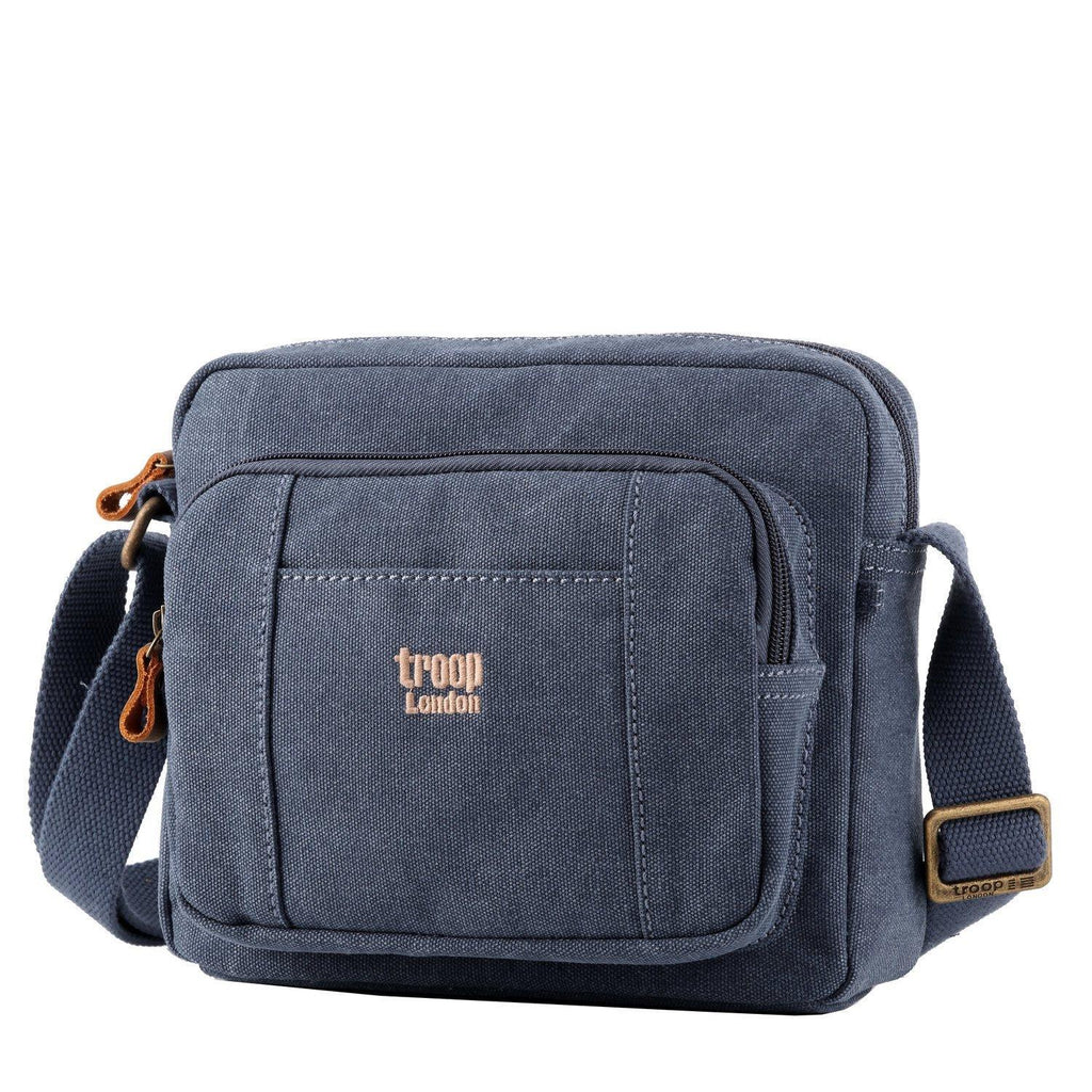 Troop London Classic Canvas Crossbody Bag | Leather Trim | TRP0235