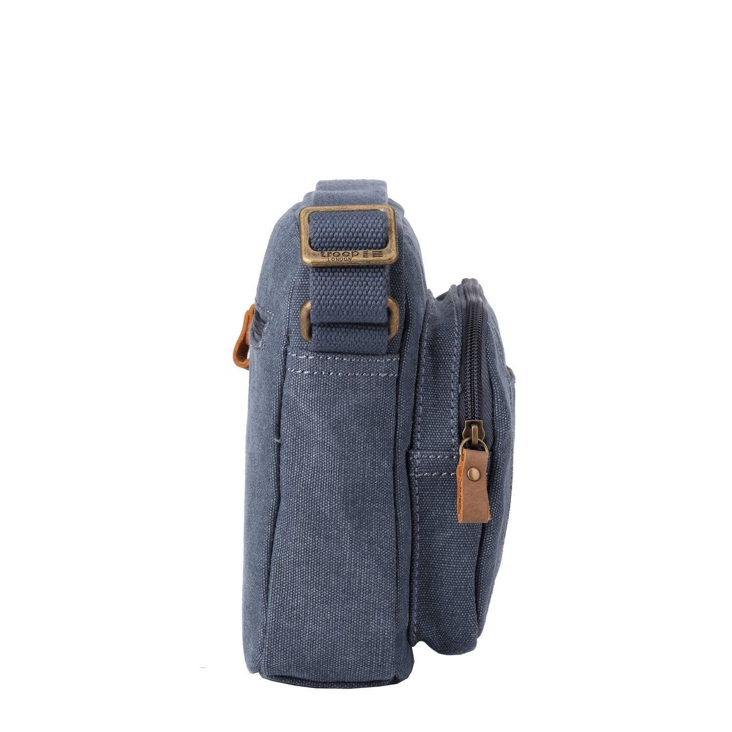 Troop London Classic Canvas Crossbody Bag | Leather Trim | TRP0235