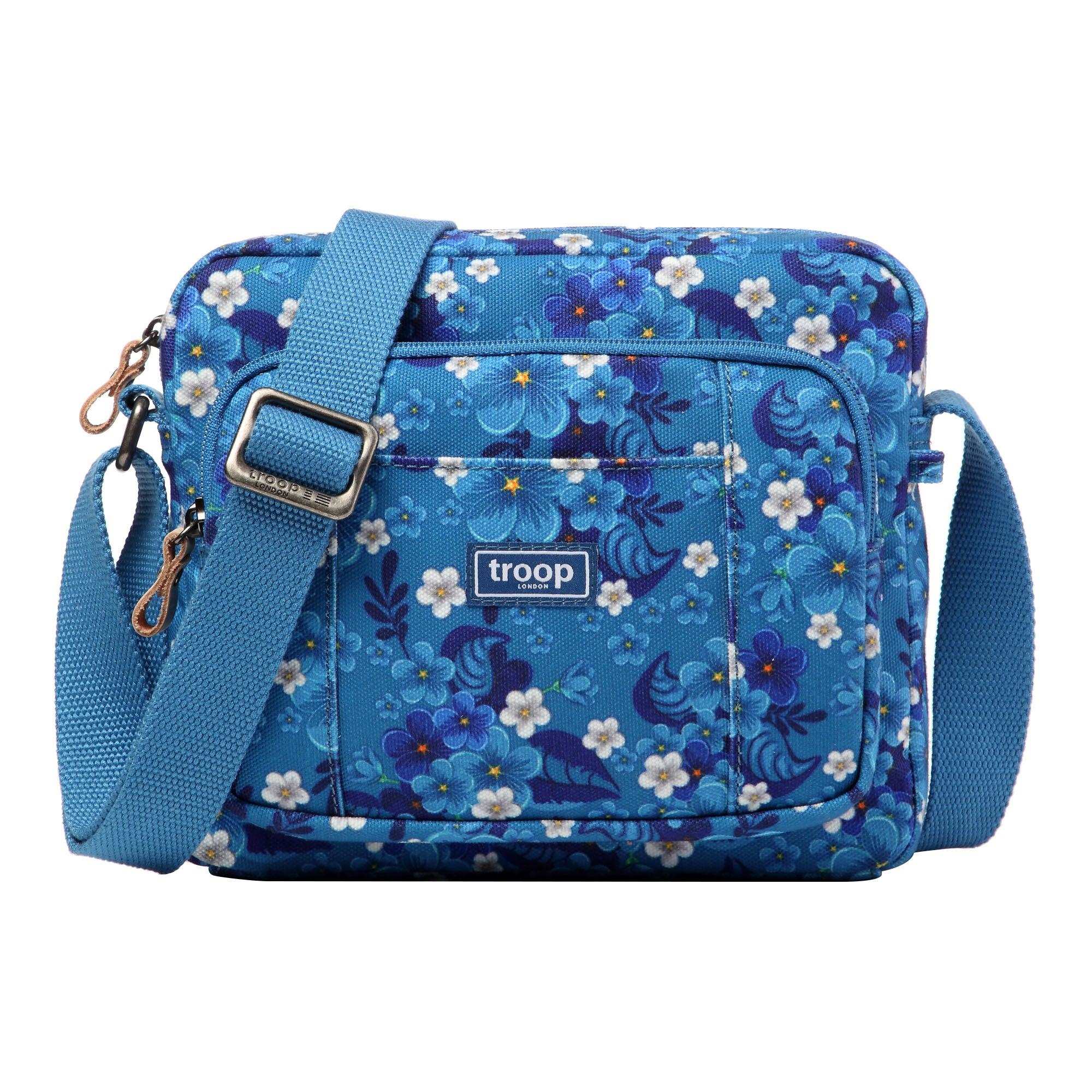 Troop London Classic Canvas Crossbody Bag | Leather Trim | TRP0235