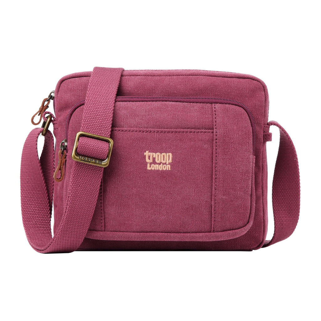 Troop London Classic Canvas Crossbody Bag | Leather Trim | TRP0235