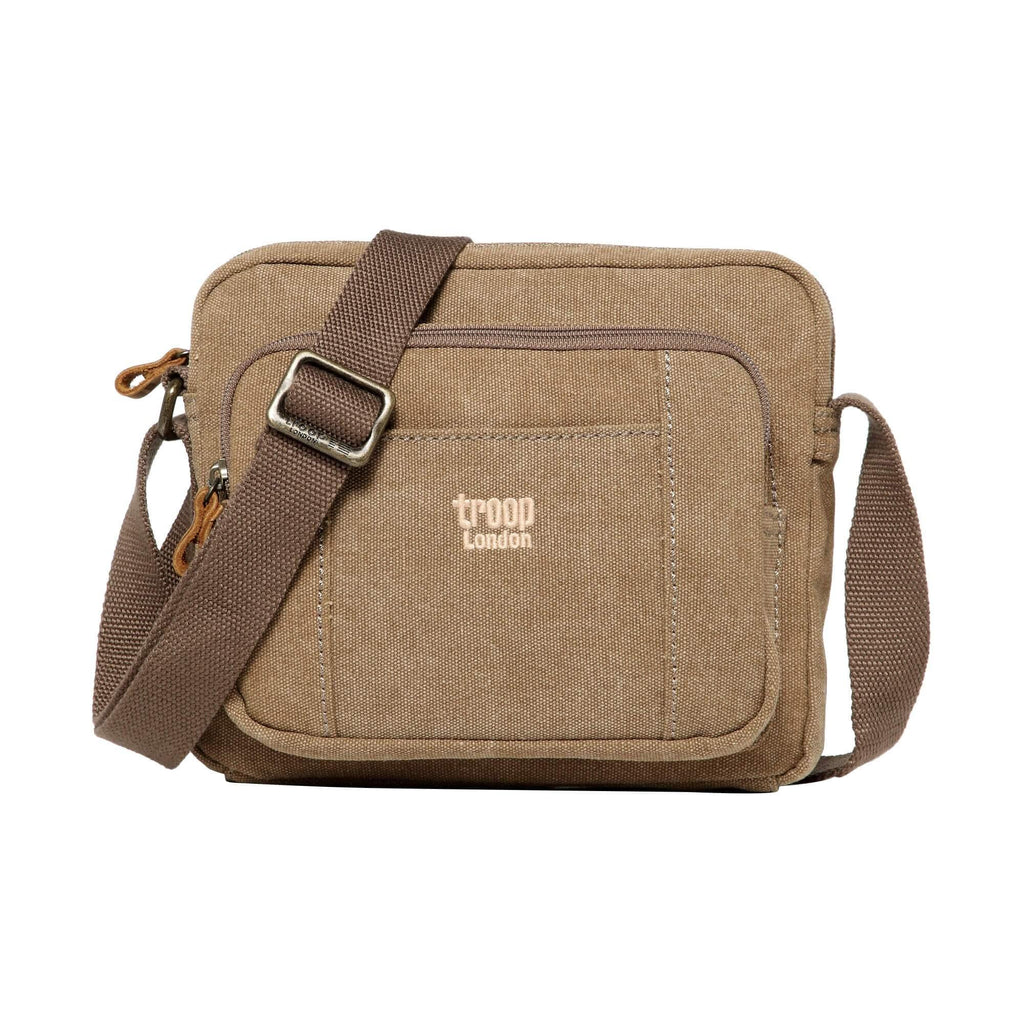 Troop London Classic Canvas Crossbody Bag | Leather Trim | TRP0235