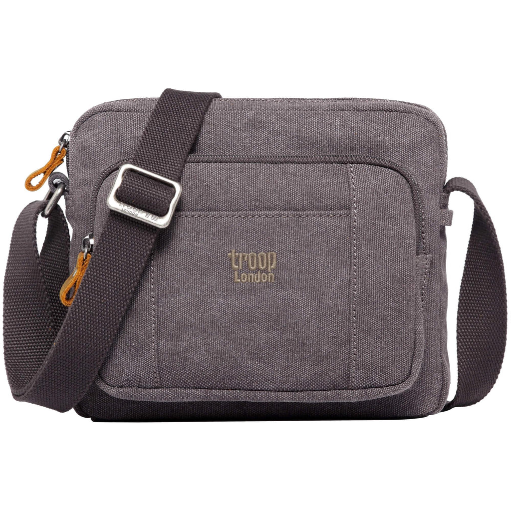 Troop London Classic Canvas Crossbody Bag | Leather Trim | TRP0235
