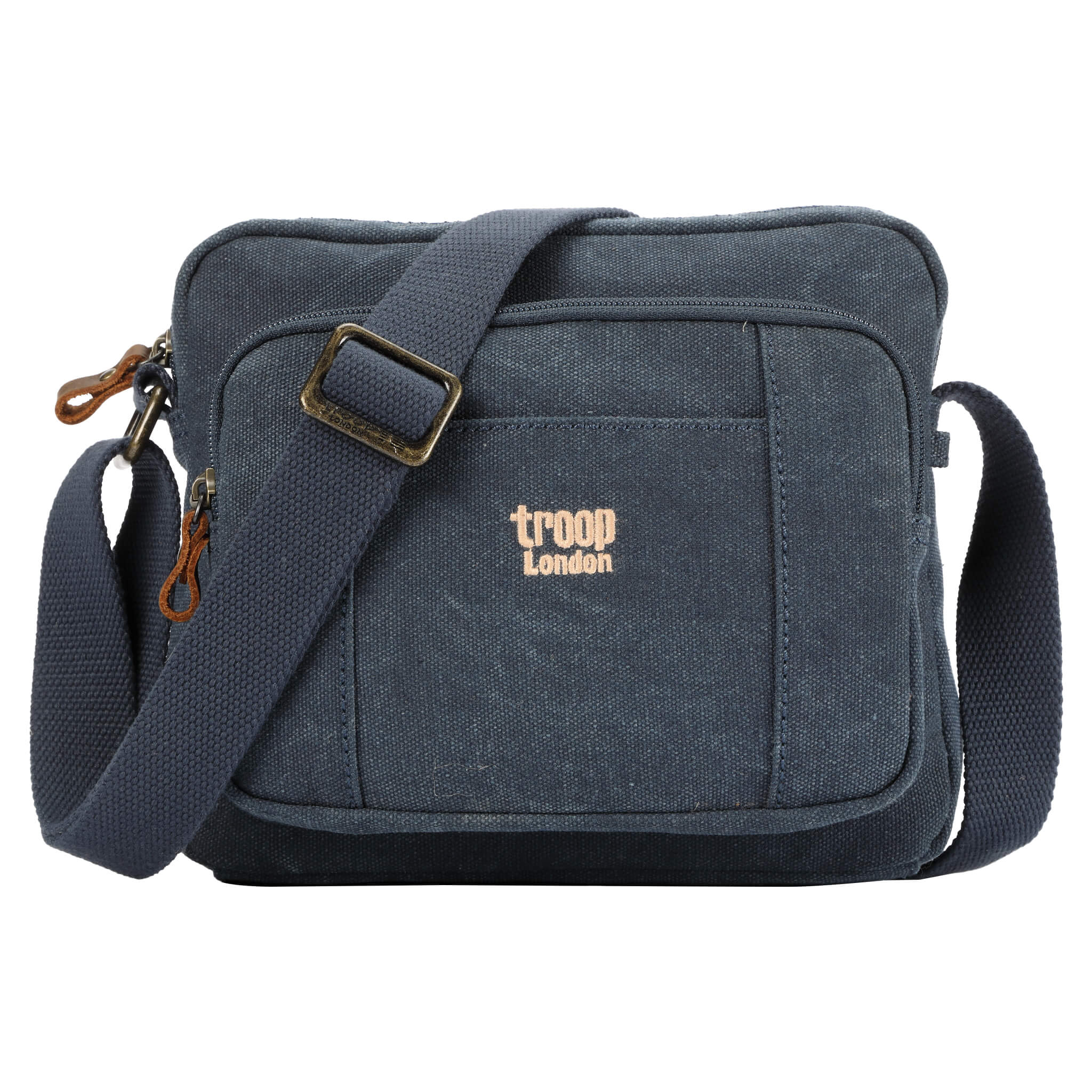 Troop London Classic Canvas Crossbody Bag | Leather Trim | TRP0235