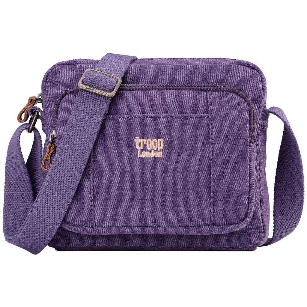 Troop London Classic Canvas Crossbody Bag | Leather Trim | TRP0235