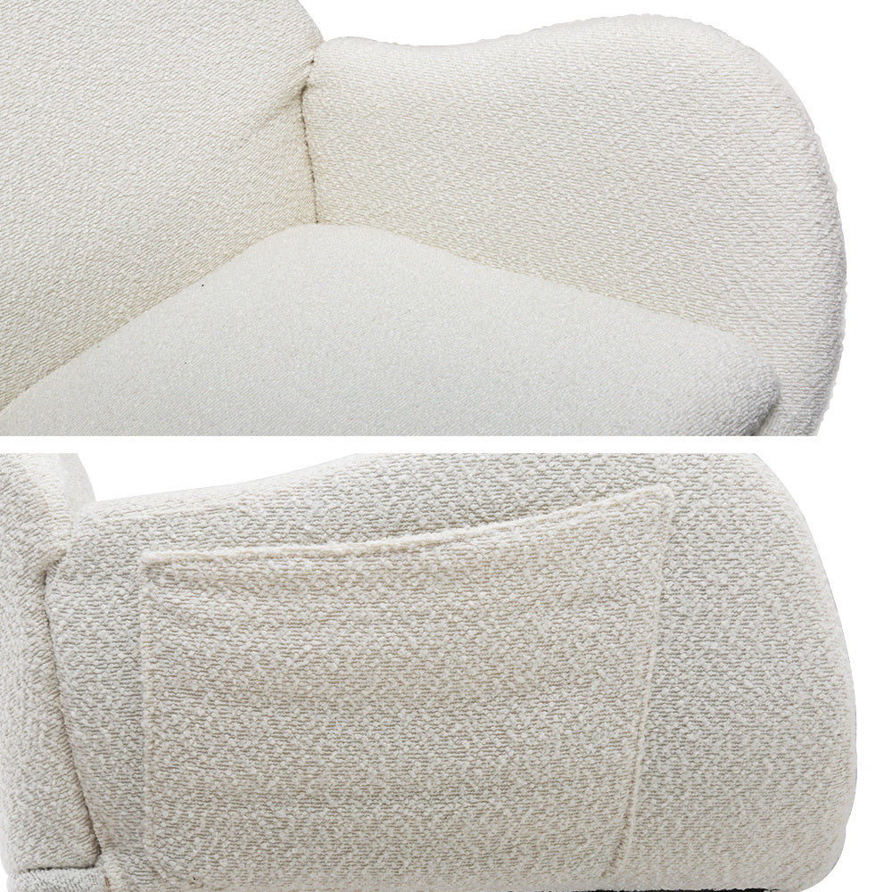 NNEDSZ Rocking Chair Armchair Pillow Boucle White