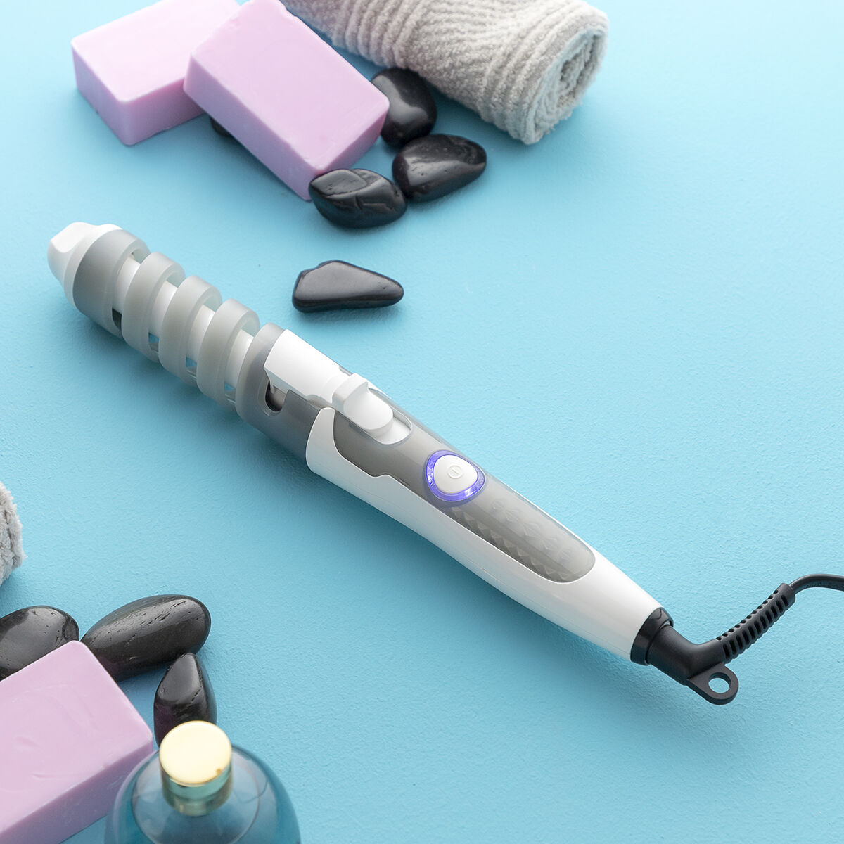 InnovaGoods Ceramic Spiral Curling Iron - 190°C Professional Hair Curler