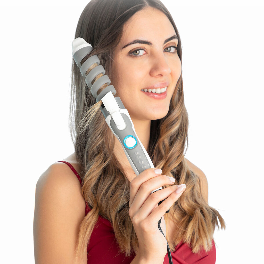 InnovaGoods Ceramic Spiral Curling Iron - 190°C Professional Hair Curler