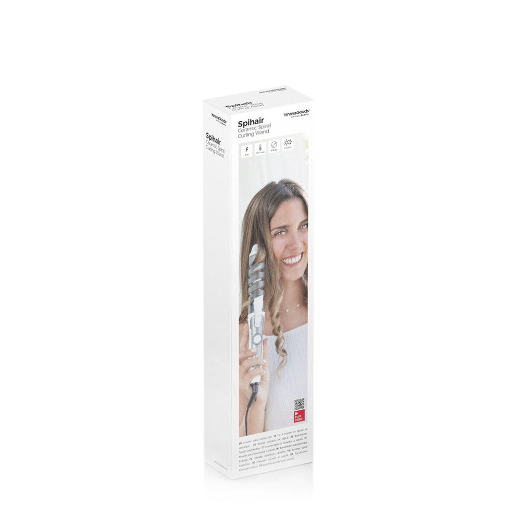 InnovaGoods Ceramic Spiral Curling Iron - 190°C Professional Hair Curler