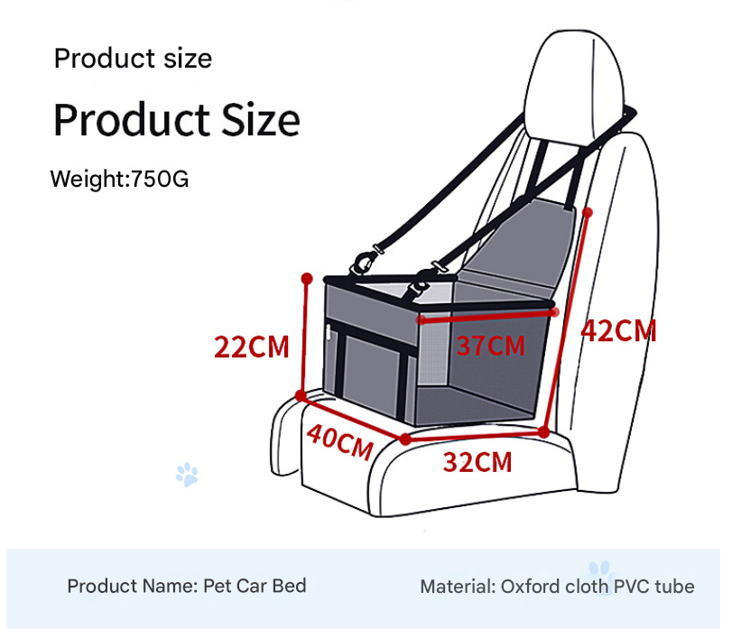 NNEDSZ Red Portable Pet Car Seat for Dogs and Cats - Adjustable Car Seat Cover, Pet Travel Car Carrier with Safety Belt