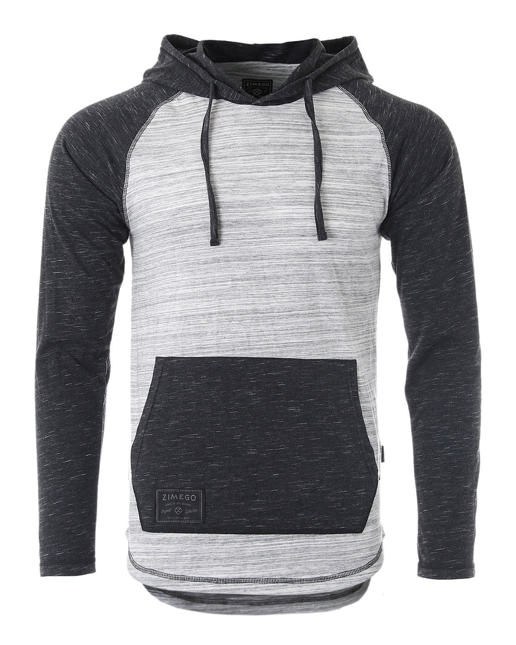 ZIMEGO Mens Long Sleeve Lightweight Hooded Henley – Color Block Pullover Hoodie  for Casual Gym Workout Travel