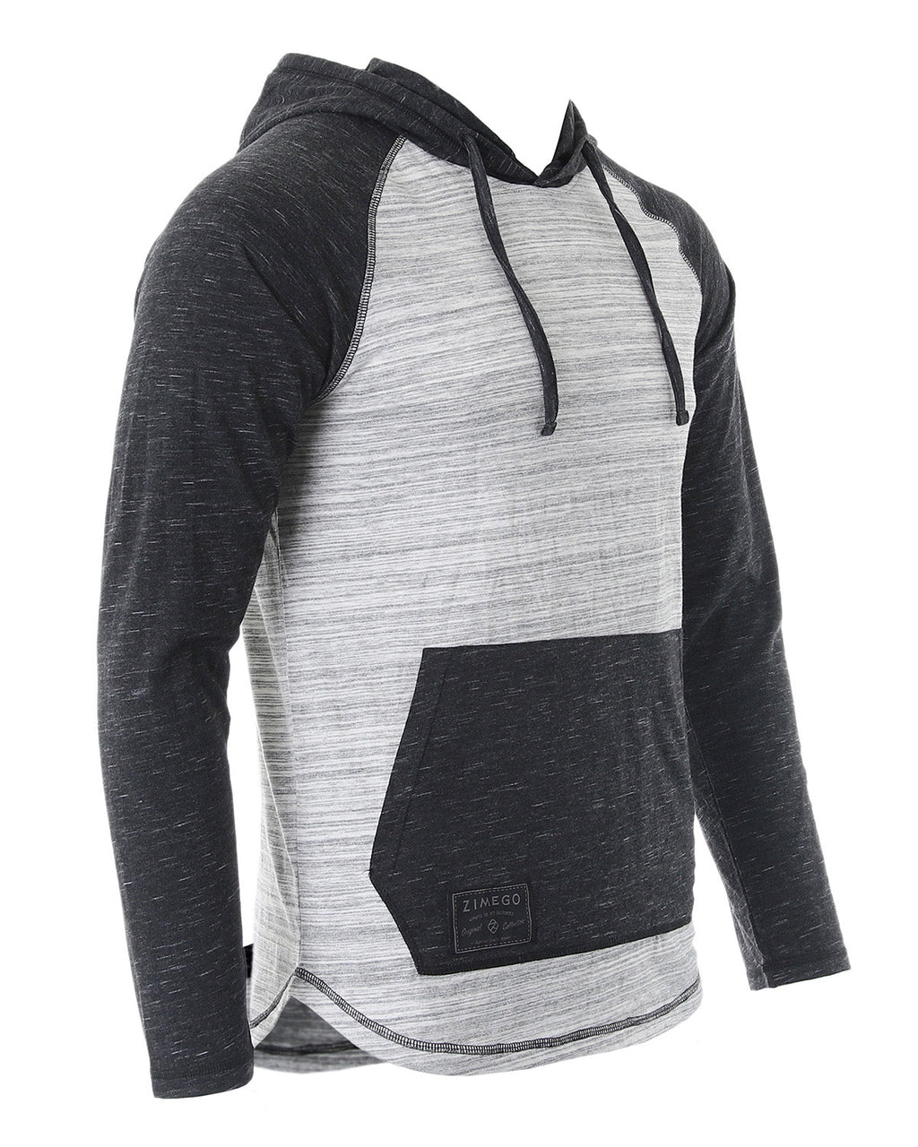 ZIMEGO Mens Long Sleeve Lightweight Hooded Henley – Color Block Pullover Hoodie  for Casual Gym Workout Travel