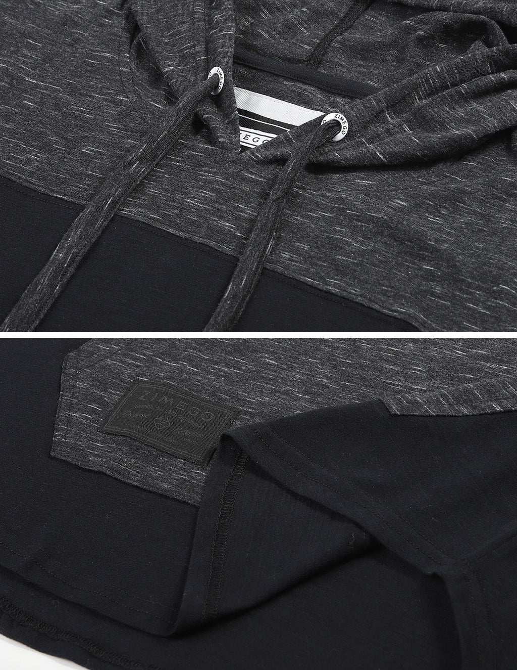 ZIMEGO Men's Color Block Sleeveless Pullover Kangaroo Pocket Workout Hooded Tank