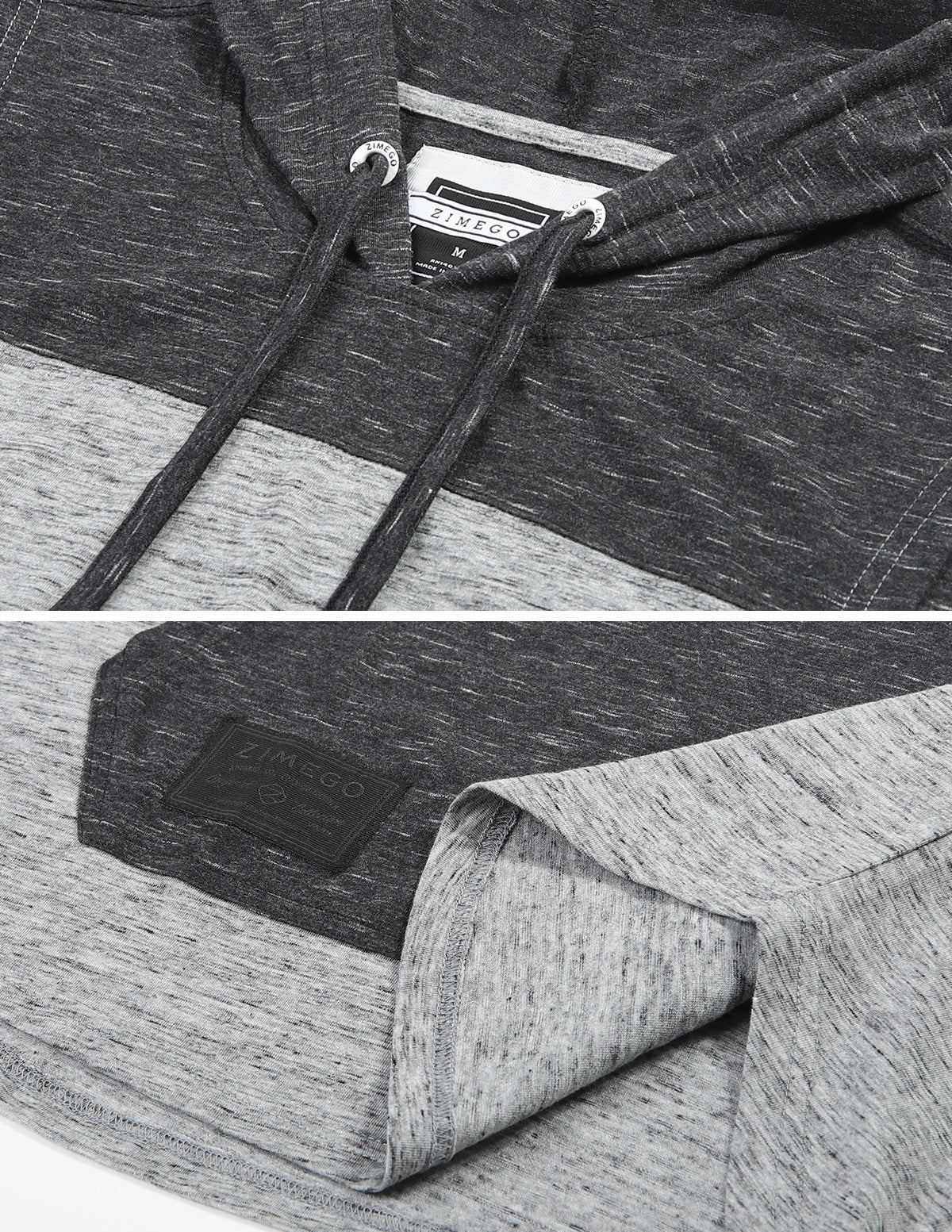 ZIMEGO Men's Color Block Sleeveless Pullover Kangaroo Pocket Workout Hooded Tank