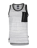 Men's Longline Tank Top – Side Slit, Zipper Chest Pocket & Extended Length