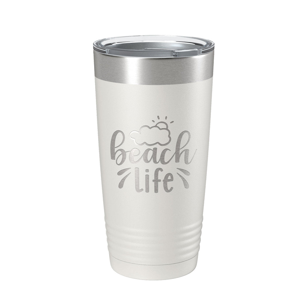 Beach Life Tumbler Sunshine Travel Mug Insulated Laser Engraved Coffee Cup 20 oz