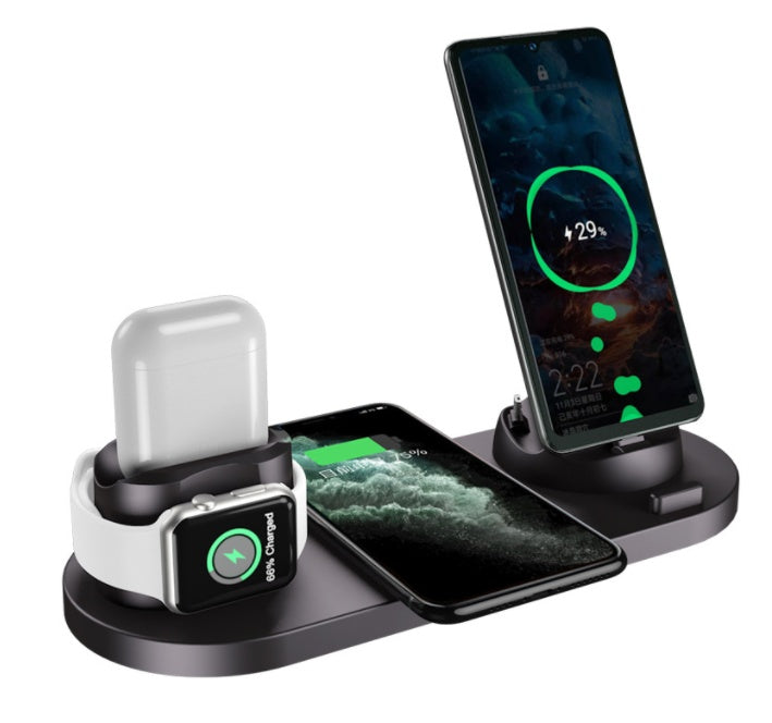 6-in-1 Wireless Charging Dock Station – iPhone & Apple Watch | 10W/15W Fast Charge