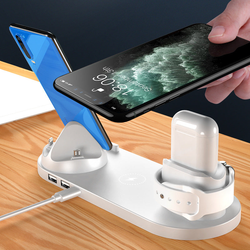 6-in-1 Wireless Charging Dock Station – iPhone & Apple Watch | 10W/15W Fast Charge