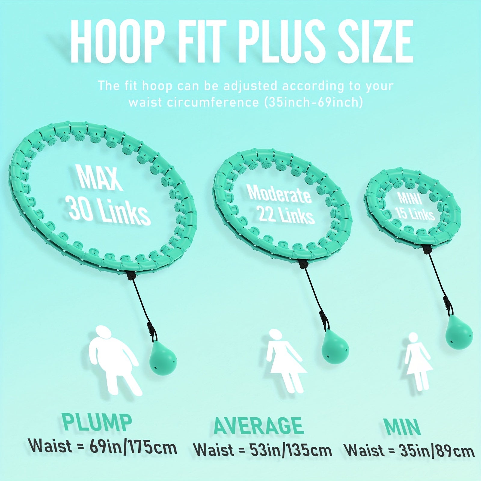 Weighted Fitness Hoop – 30 Sections, 11 Massage Nodes & Adjustable Fit